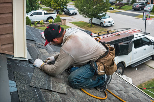 Professional Storm Damage Roof Repair technician working in Morris Plains, NJ